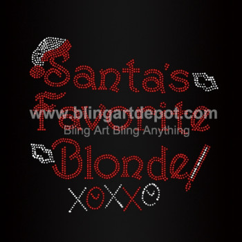 Santa's Favorite Blonde Iron On Rhinestone Transfers